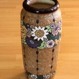 Handmade marked ceramic floor vase, vintage from the 70s