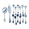 cutlery and spoons with ice and silver metal cake