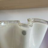 Trio of vintage blown glass handkerchief vases