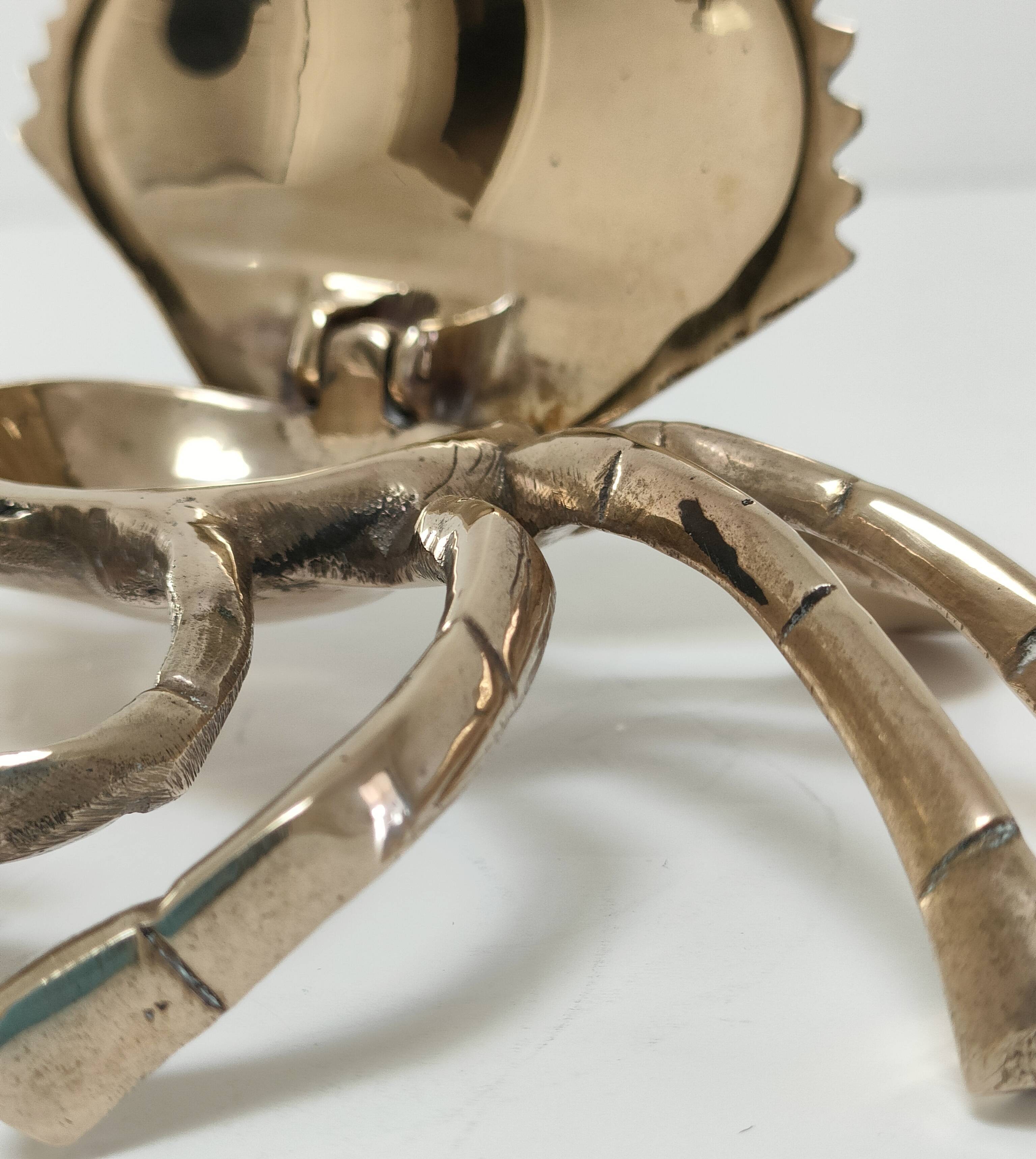 Vintage solid brass crab