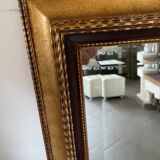 Miroir cadre doré filet noir et glace biseautée occasion