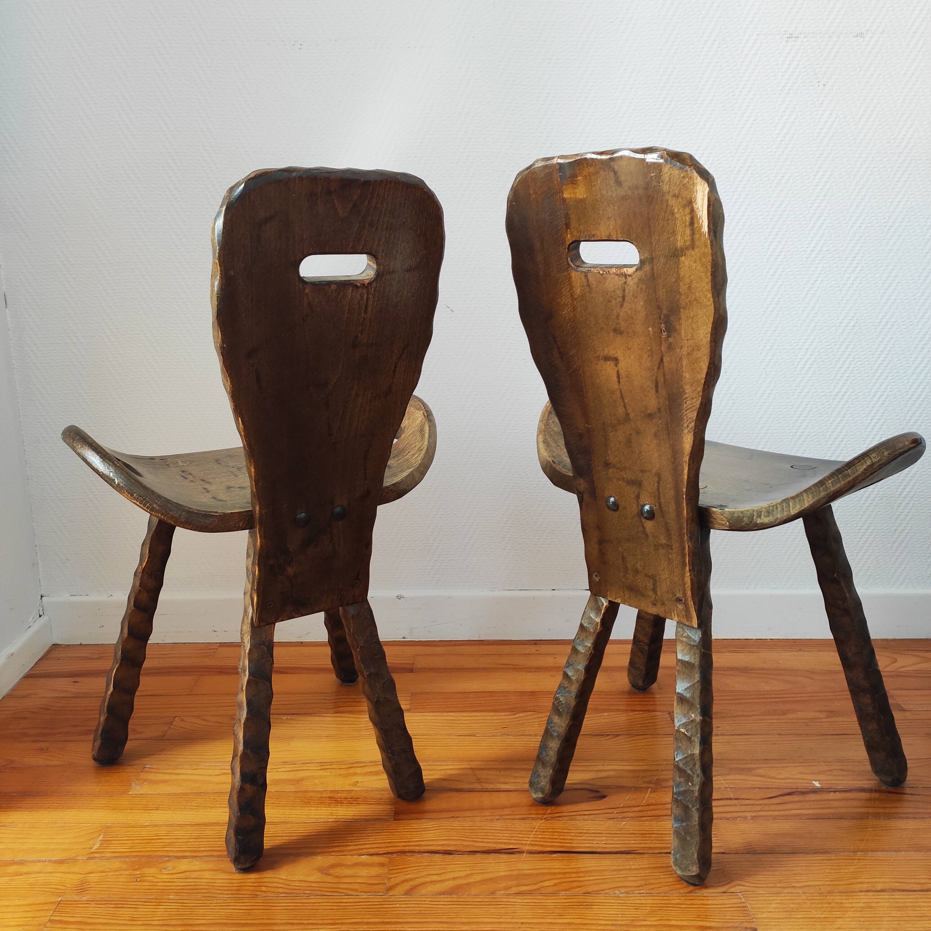 French brutalist vintage chairs from the 60s-70s.