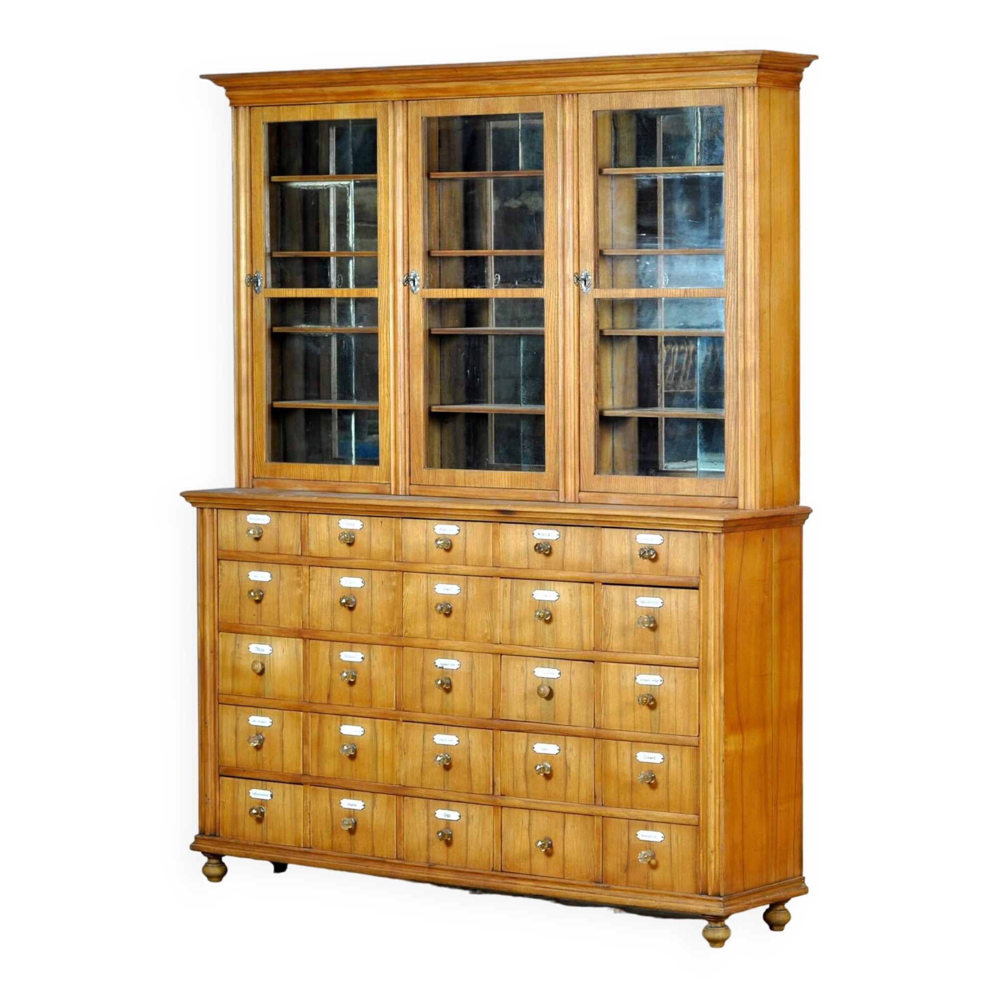 Oak And Pine Pharmacy Cabinet, anno 1889