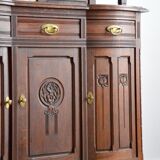 China buffet stained glass Art Nouveau 1900 vintage