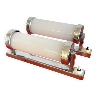 Functionalist set of bedside table lamps, Czechoslovakia