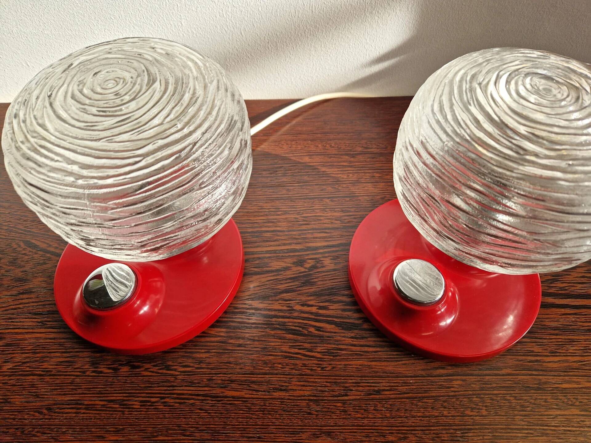 Pair of Hillebrand Space Age bedside lights, 1970s