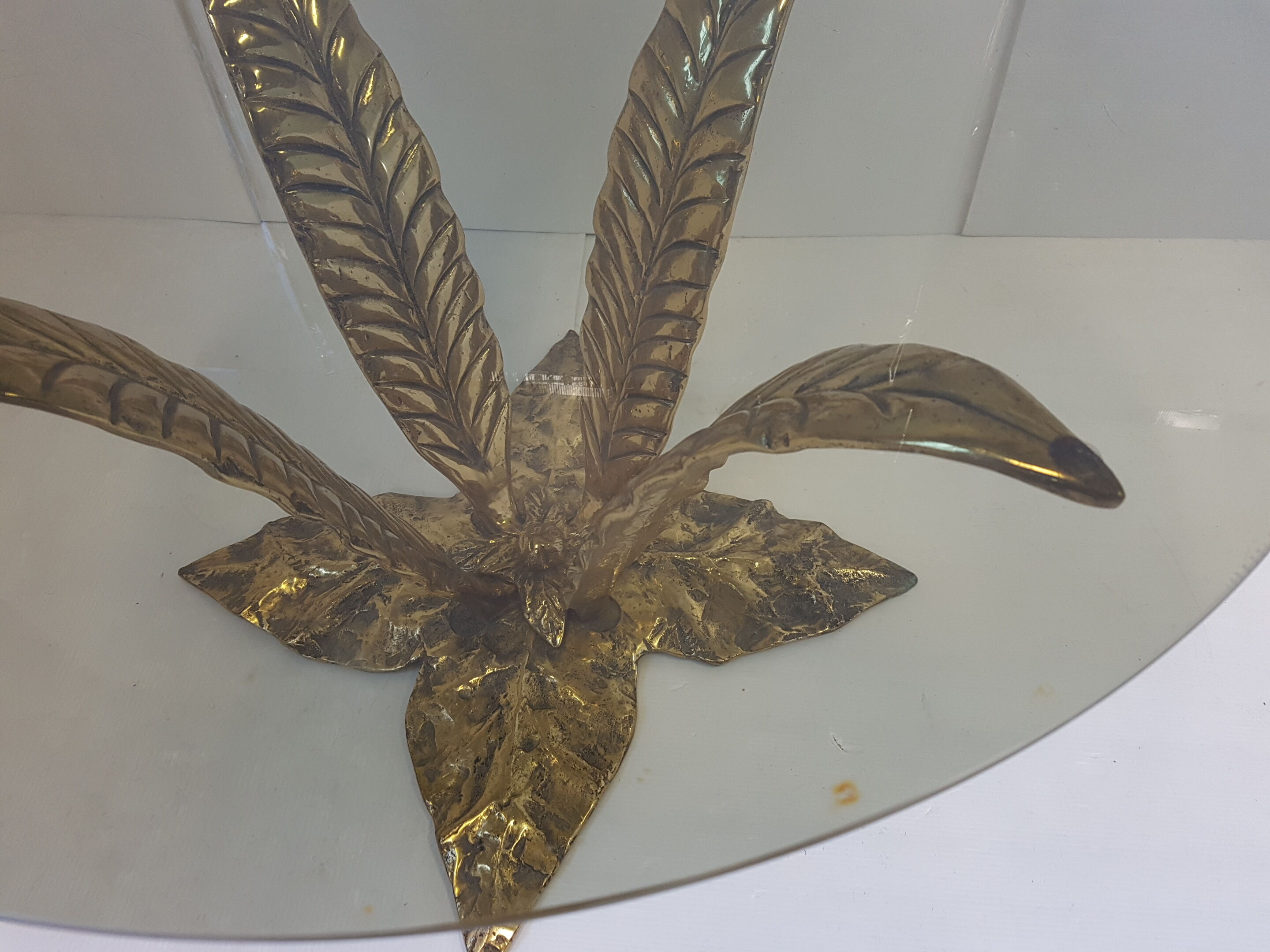 Bronze coffee table golden 1970