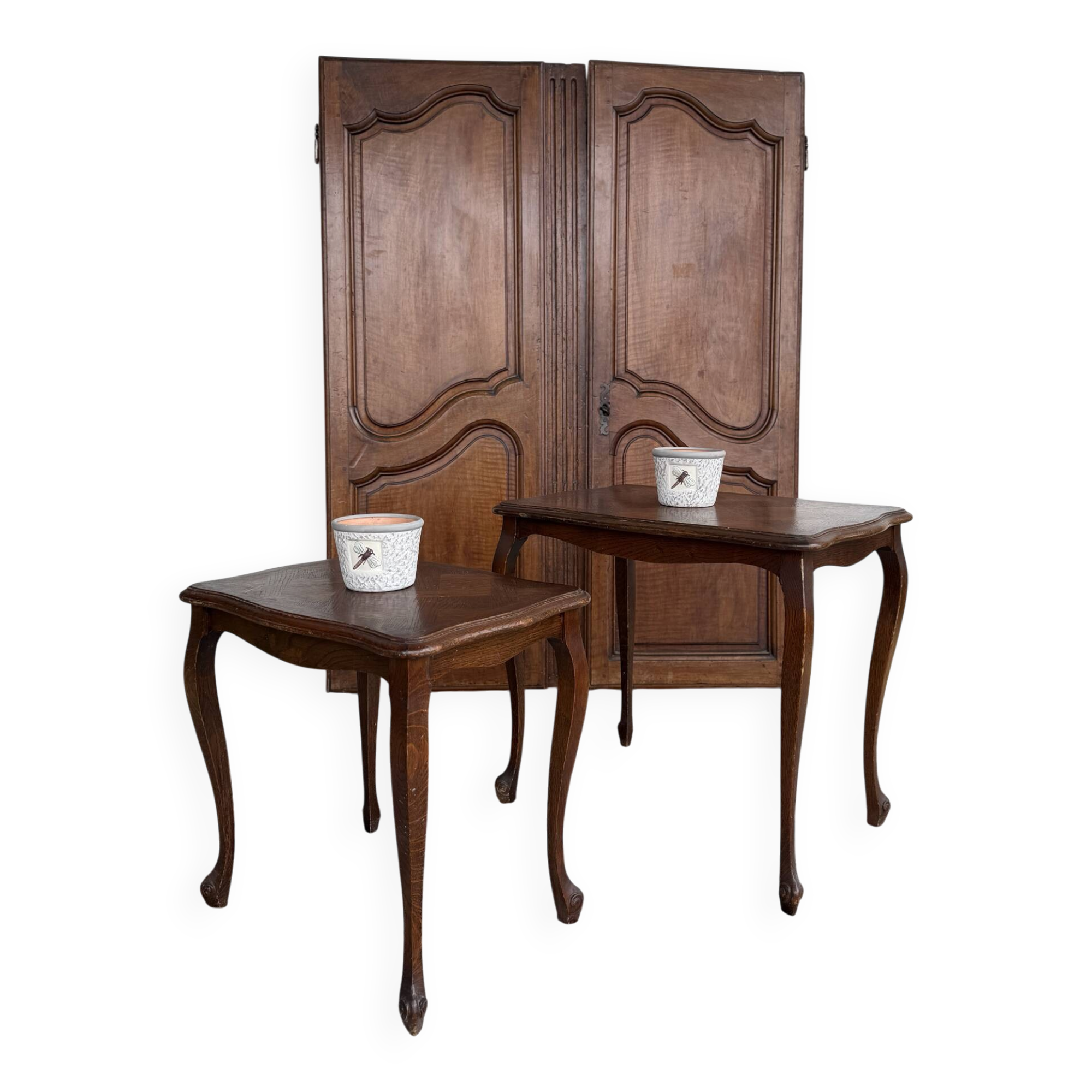2 nesting tables in wood - Louis XV style