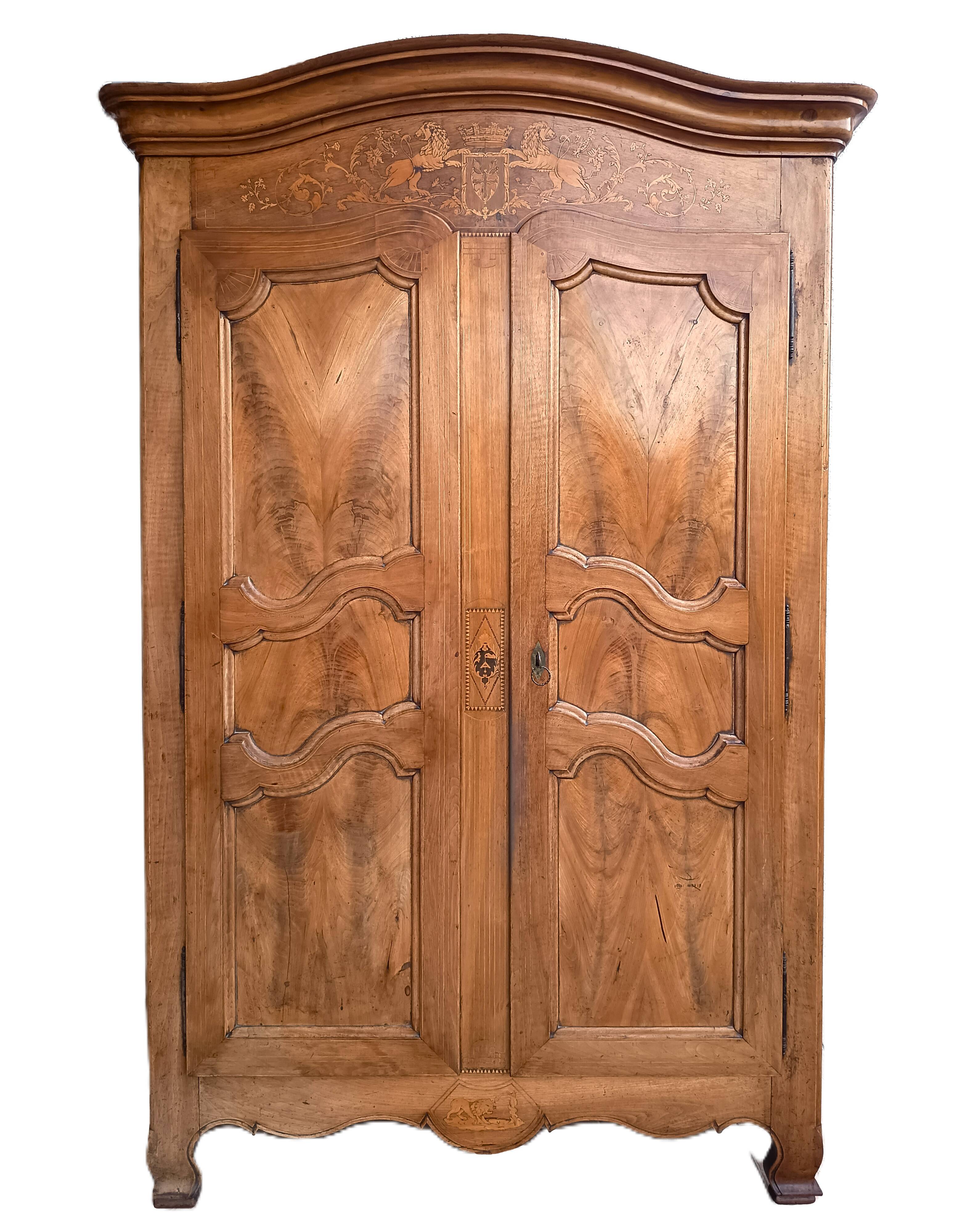 Louis XV marquetry wardrobe, 18th century period.