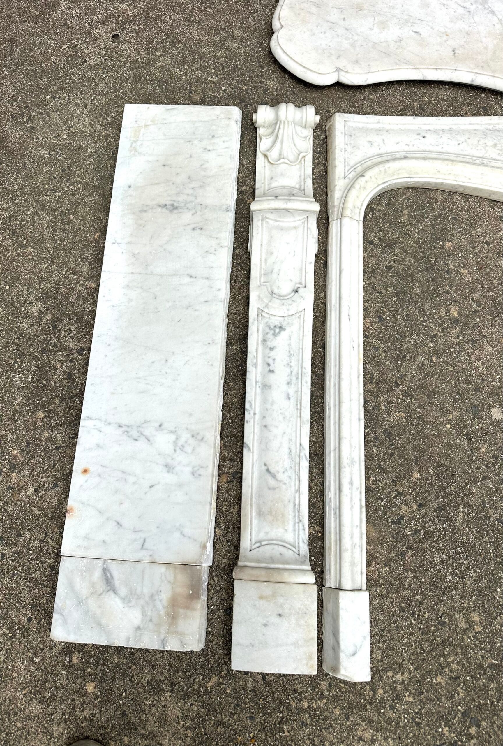 White Carrara marble fireplace from around 1880
