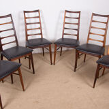 Series of 6 Danish chairs in Rio Rosewood model Liz by Niels Kofoed for Koefoeds Hornslet.