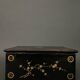 20th century Indian wooden box black lacquer decorated with animals with gold highlights