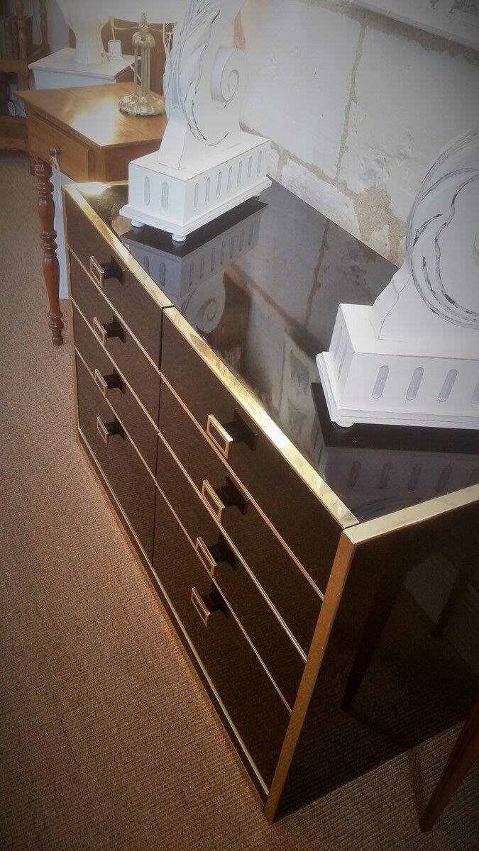 Commode Roche Bobois vintage laqué noir