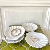 Empty scallop cups ceramic pockets