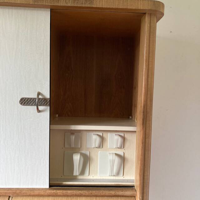 Vintage Formica wood sideboard