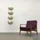 German cocoon pendant lamp from the mid-century by Friedel Wauer for Goldkant Leuchten, 1960s.