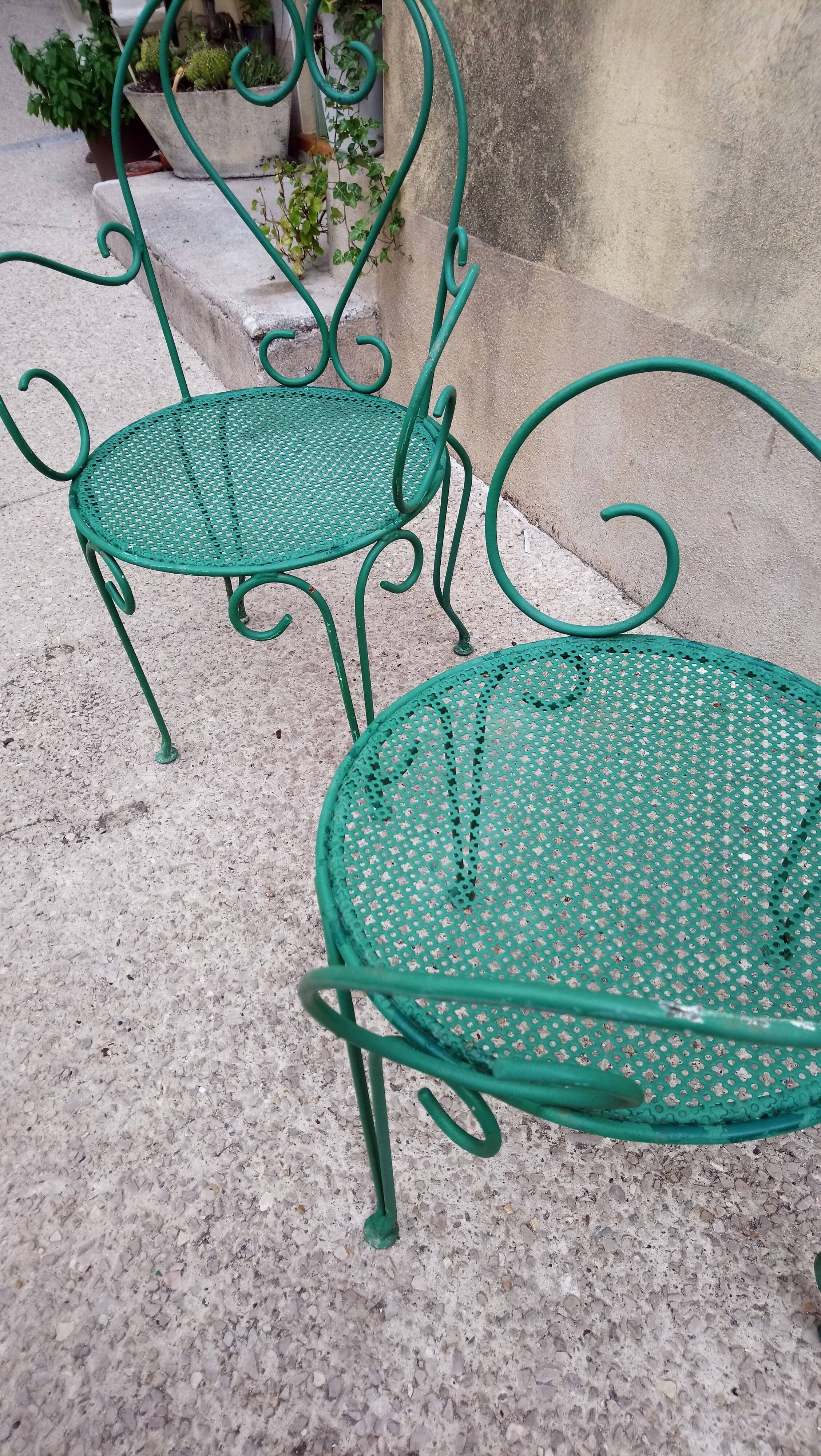 Suite de 4 fauteuils de jardin années 60