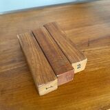 Antique modular shelf in solid French elm from the 60s, vintage