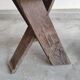Set of 3 chairs brutalist tripod solid wood
