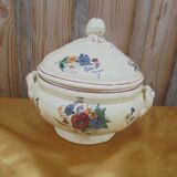 Sarreguemines AGRESTE soup tureen with flower decoration
