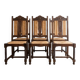 Set of 6 Basque-style wooden dining chairs.