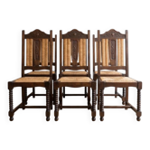 Set of 6 Basque-style wooden dining chairs.