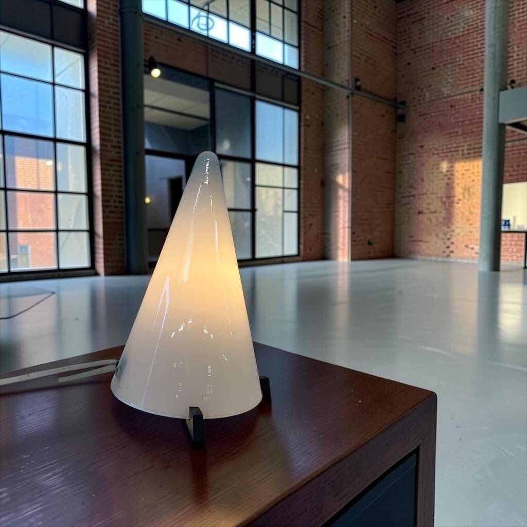 Vintage glass table lamp teepee by sce, 1990s