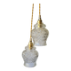 Duo of molded glass pendant lights