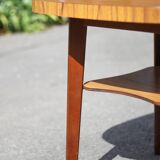 Table vintage, table bois, table basse formica, table 2 étages