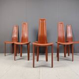 Vintage Leather Dining Chairs by Arper Italy, 1980s - Set of 6