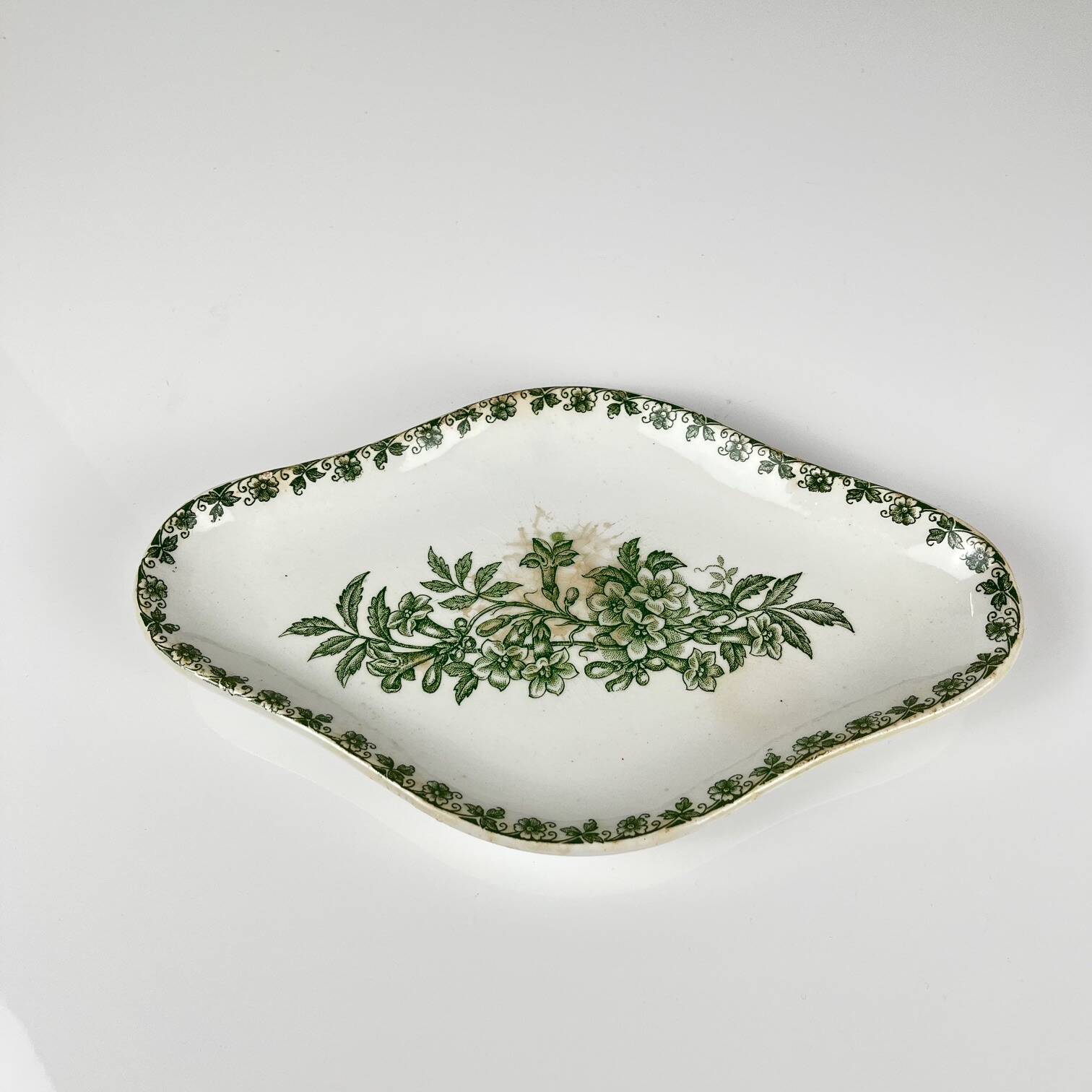 Rare "Denise" Ironstone Ravier by St Amand, green, early 20th century
