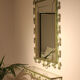 Miroir en plomb avec console en fer forgé laqué en vert pistache et or, Art Déco,