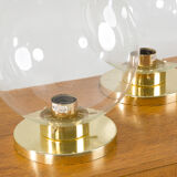 Set of 2 glass sconces from Kamenický Šenov, 1950s