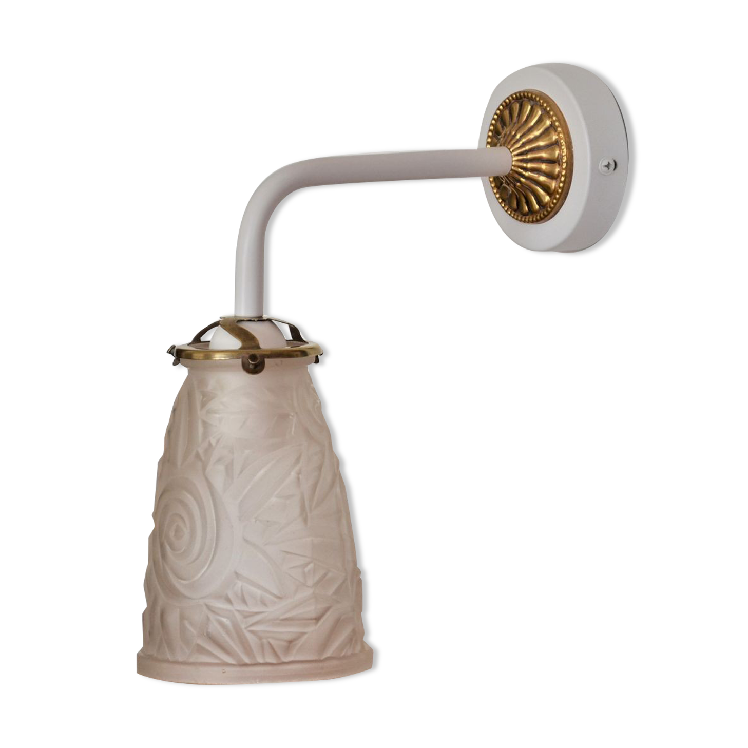 White and gold art deco wall lamp