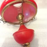 Ancien lustre globe rouge