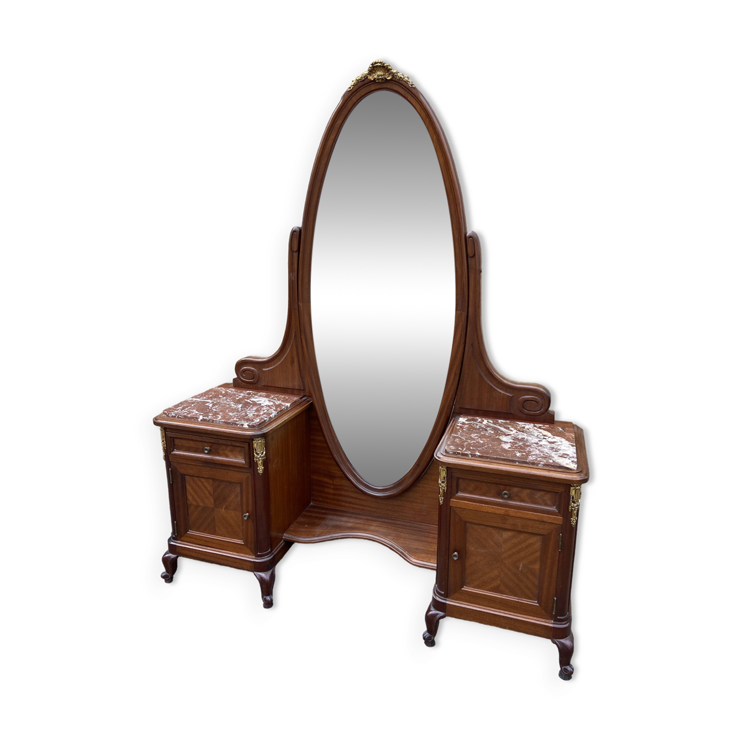 Art Deco period dressing table chest of drawers early 20th century Mahogany Transition style 1920