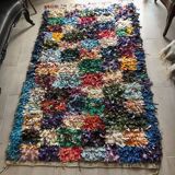 Vintage 1970s Boucherouite Moroccan Berber Square Rug - 190 x 120 cm