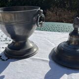 Vintage pewter vase with 2 handles