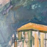 Vintage oil on canvas by S.Ekengren Architectural Landscape at Cadaques