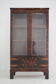1930s art deco palisander and glass cabinet , czechoslovakia
