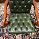 Classic English Chesterfield Desk Chair Green