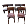 Set of 6 baumann bistro chairs classic years 50 bois fonce