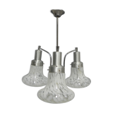 Vintage hanging lamp with 3 cloudy glass shades