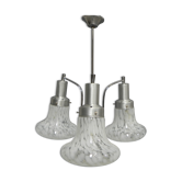 Vintage hanging lamp with 3 cloudy glass shades