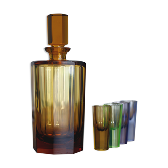 Decanter and murano style glasses