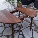 Louis Philippe table in walnut + extensions