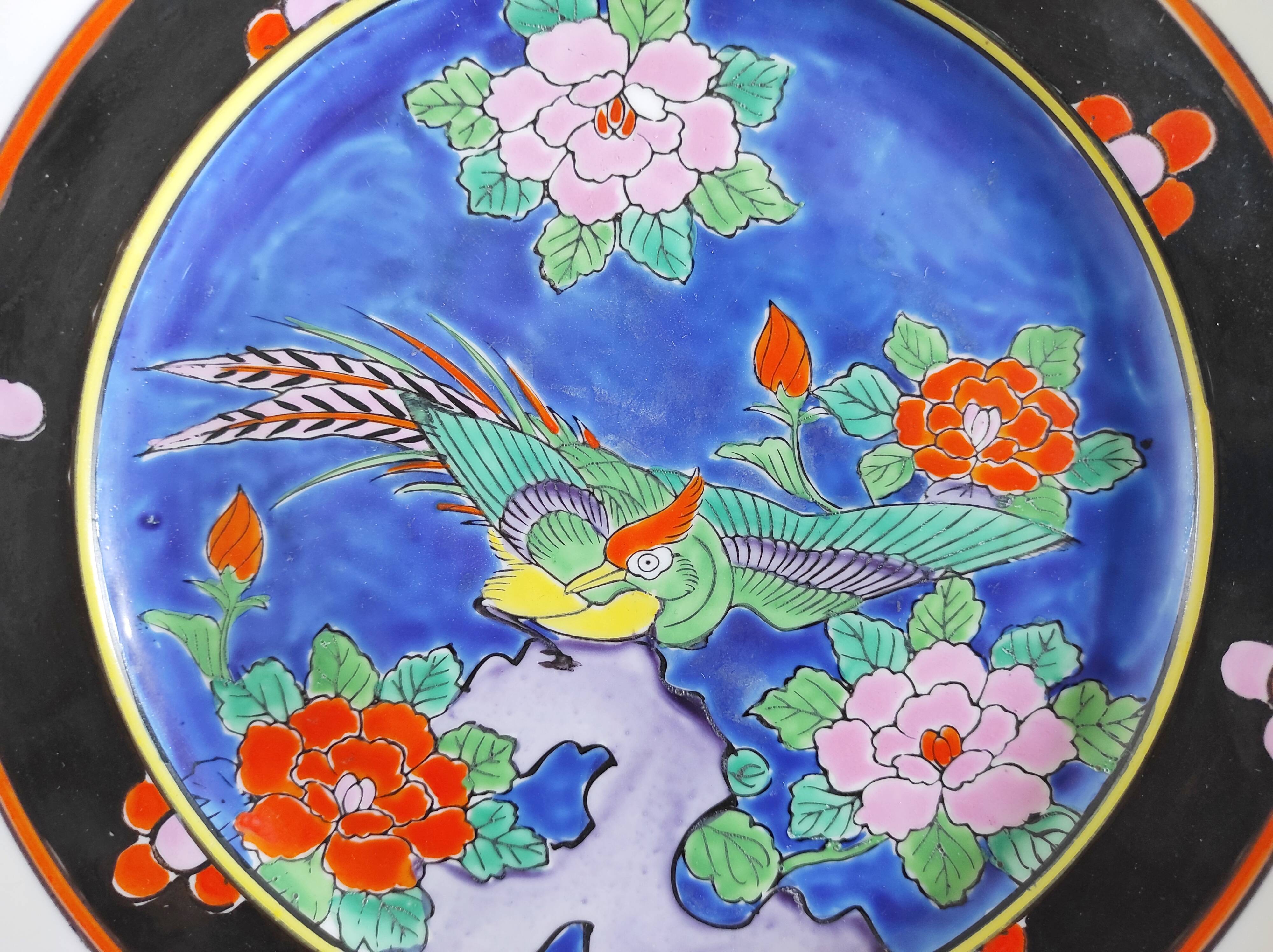 Japanese hand painted bird plate