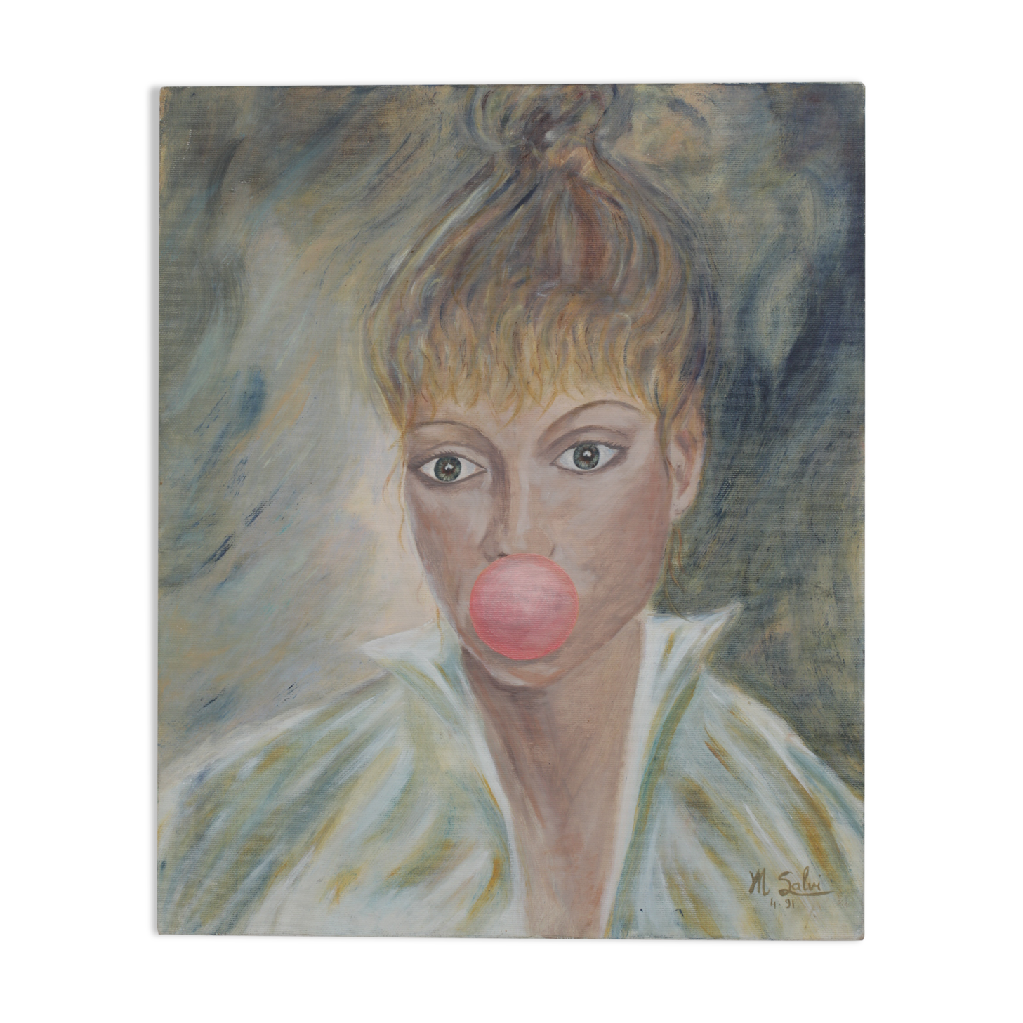 Portrait woman in the bubble