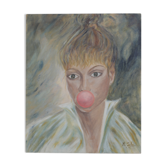 Portrait woman in the bubble