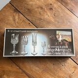 Cristal d’Arques Longchamp – Set de 6 verres à pied n 5 – Vintage 24% PbO